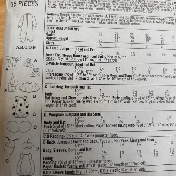 Simplicity 9318 Kids Halloween Costumes - Red, Black, Orange, White - Picture 7 of 10